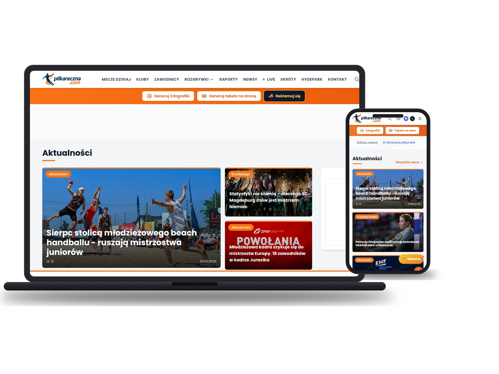 Strona Piłka Ręczna: zrzut ekranu