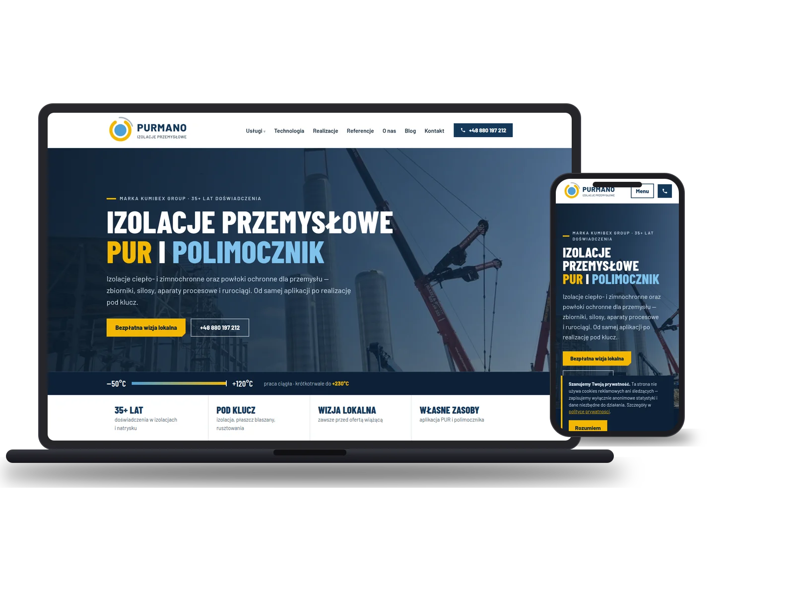 Strona Purmano: zrzut ekranu