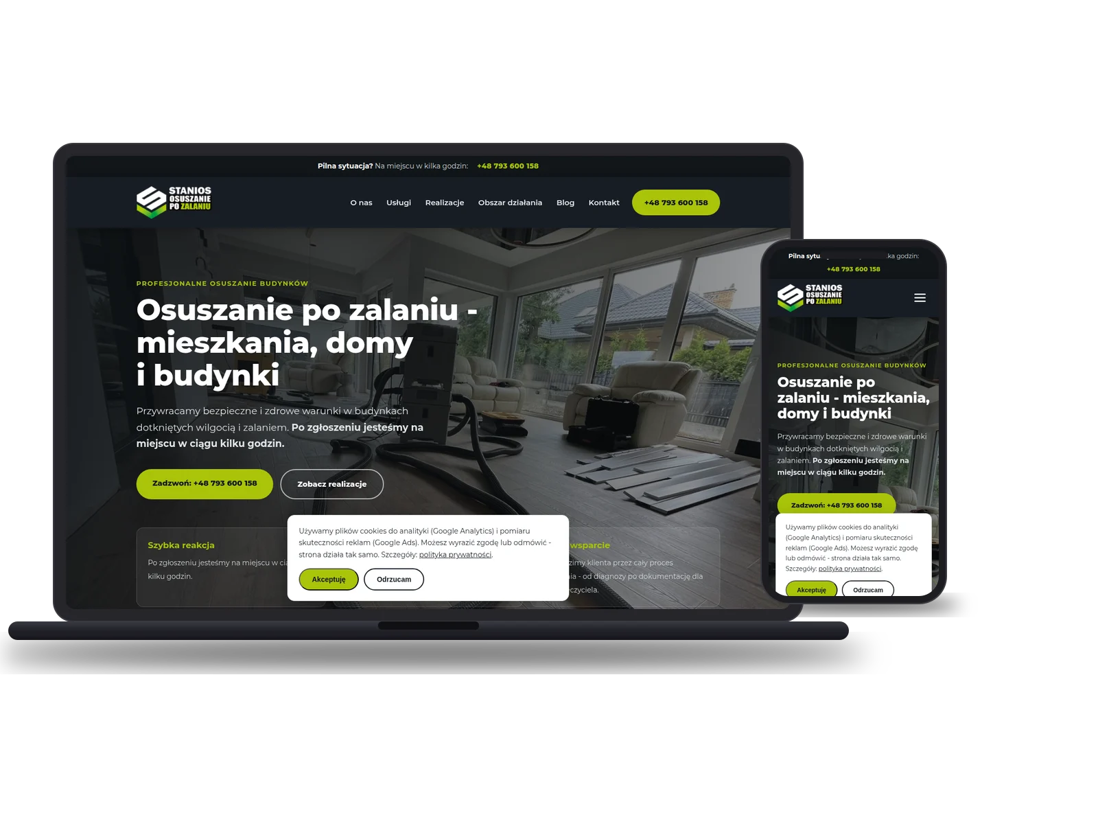 Strona Stanios Osuszanie: zrzut ekranu