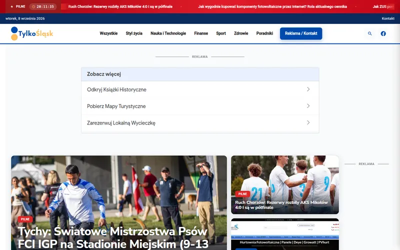 Strona TylkoŚląsk: zrzut ekranu